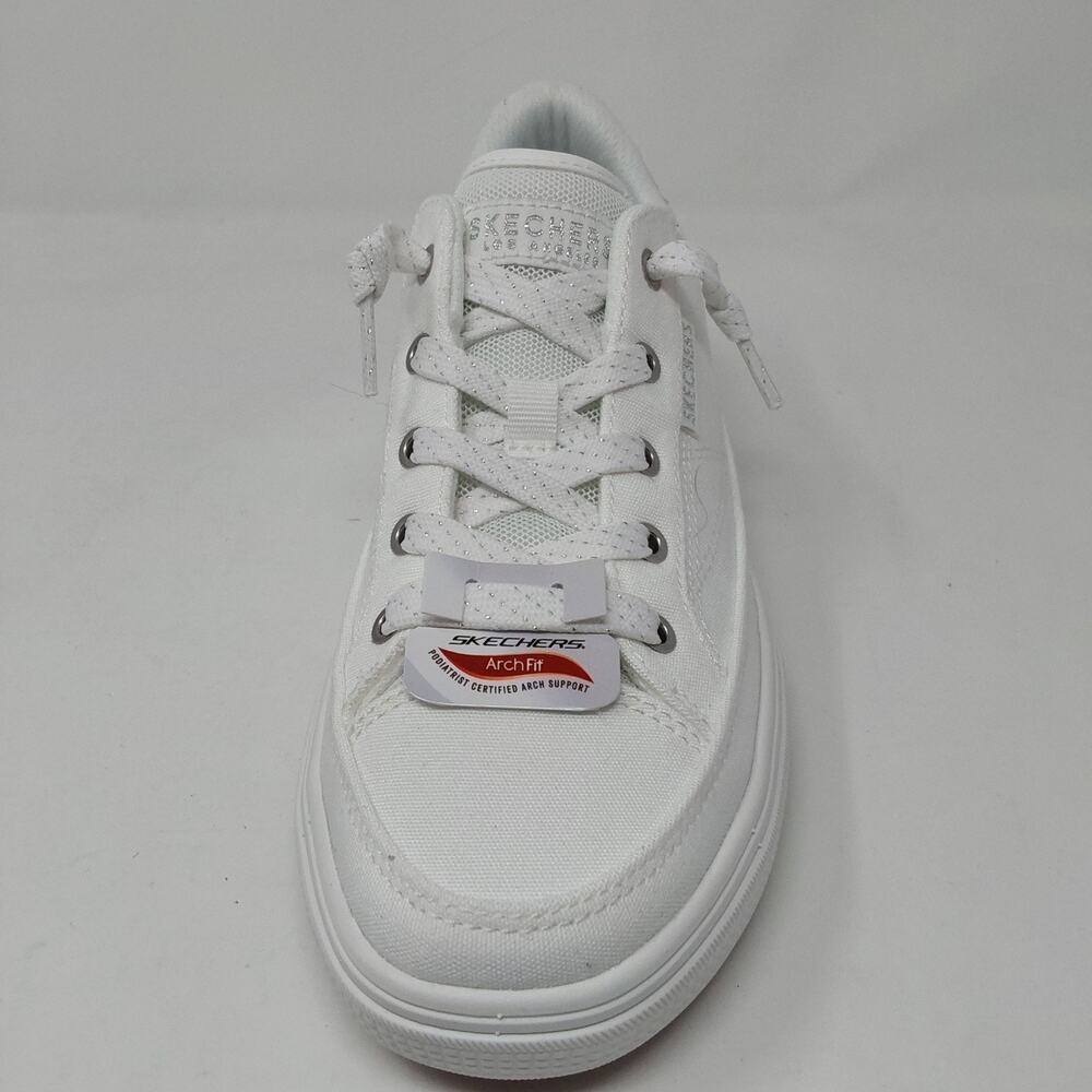 Skechers Arch Fit Arcade Glitzle Women's 7 White Silver Sneakers 190214 NIB - Picture 11 of 16